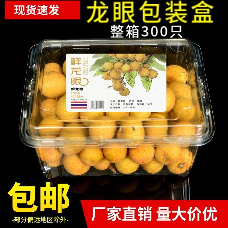 一次性水果盒 超市两斤装龙眼正方形塑料包装盒整箱300只包邮