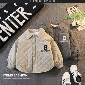 宝宝夹棉袄上衣冬季 新款 儿童棉衣 加绒外套春秋冬装 男童棉服轻薄款
