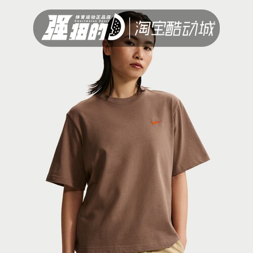 NIKE/耐克 女子圆领运动舒适休闲宽松针织短袖T恤 IR7589-214-121