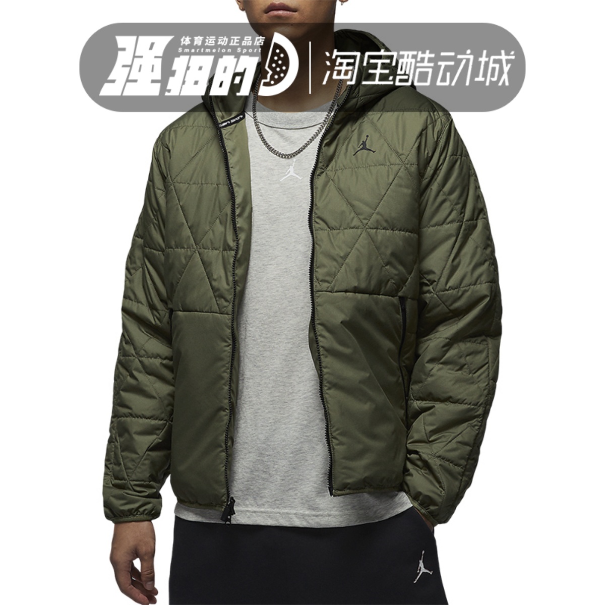 NIKE耐克Jordan男子外套轻薄棉服连帽保暖棉衣夹克FZ3163-222-231
