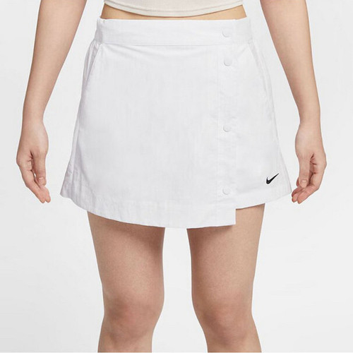 Nike耐克Sportswear女子运动休闲小标排扣梭织裤裙HM6980-100-010