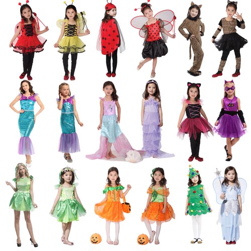 美人鱼化妆舞会儿童女万圣节