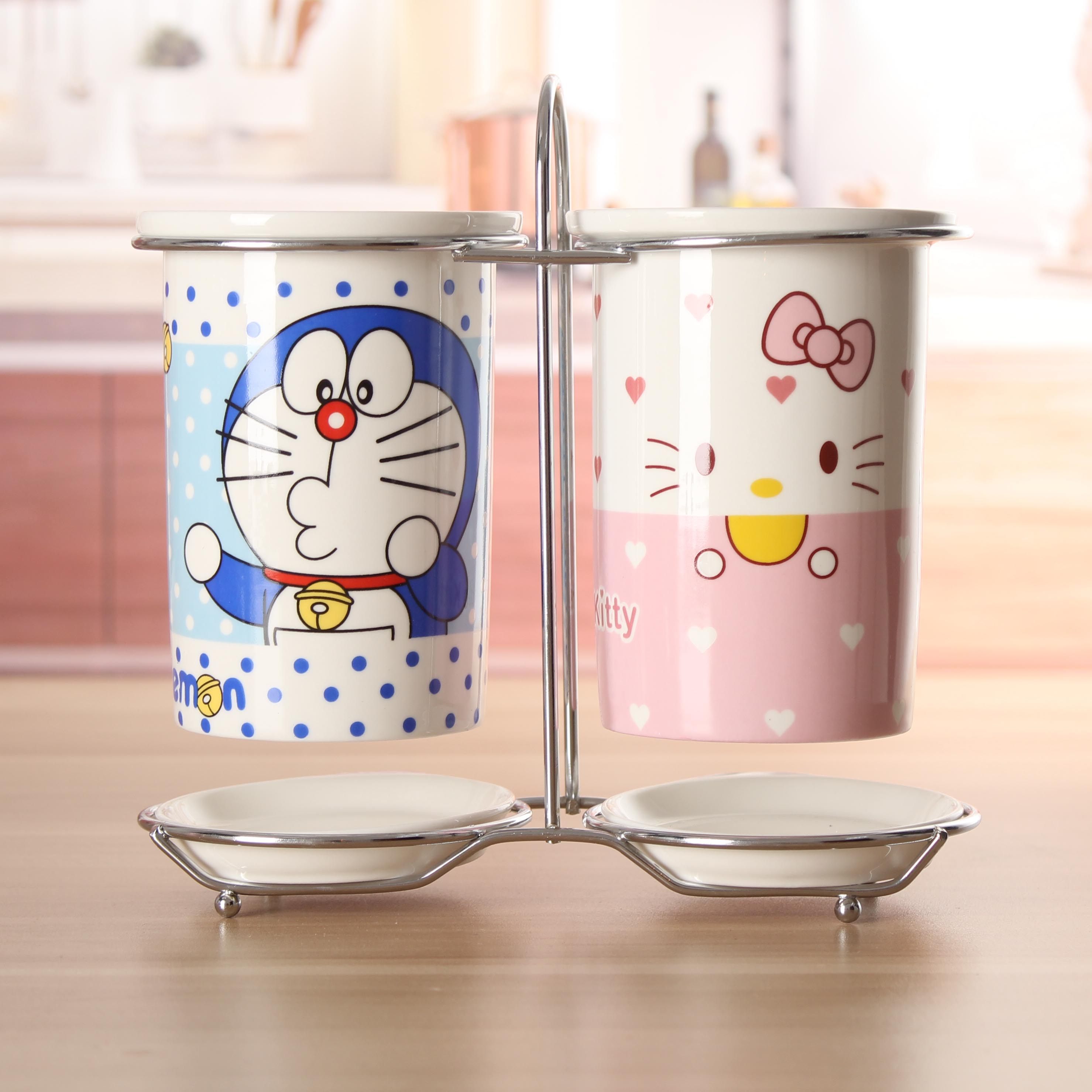 包邮创意韩式双筒筷子筒陶瓷防霉沥水筷笼 筷子盒 筷子架 餐具笼,餐饮具,餐具笼/架,淘宝优惠券,粉丝福利购,淘宝优惠卷