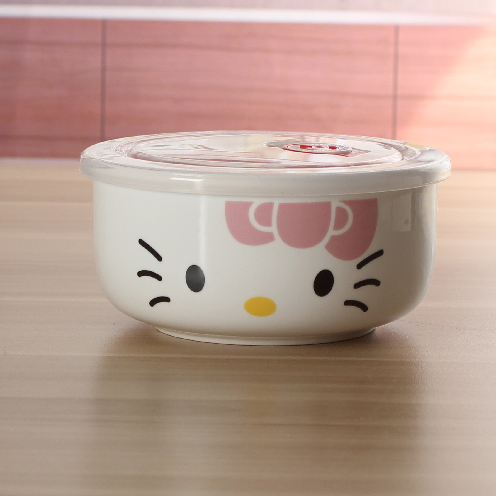 卡通hello Kitty大号骨瓷保鲜碗带盖饭盒泡面陶瓷碗微波炉便当碗,餐饮具,保鲜盒,淘宝优惠券,粉丝福利购,淘宝优惠卷