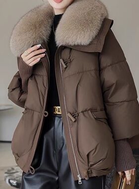 2026冬季新款羽绒棉服女短款洋气韩版宽松棉衣女超大毛领加厚棉袄