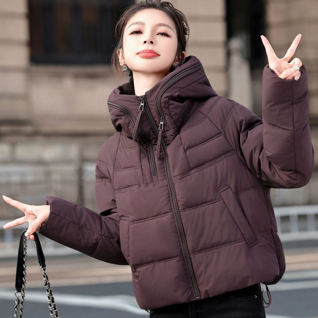 EV·女装2026新款短款连帽保暖加厚气质宽松棉服新款外套女装潮