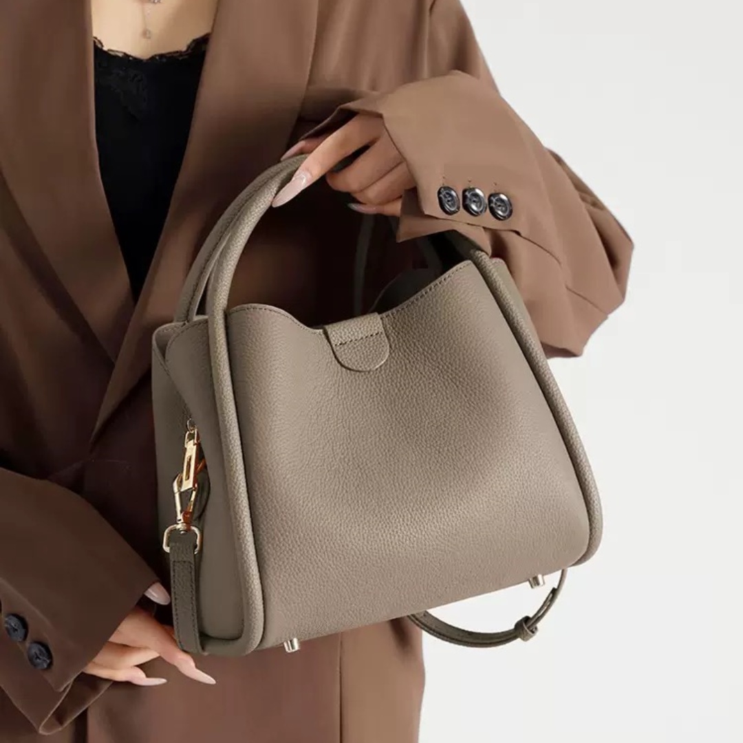 头层牛皮单肩斜挎包时尚妈妈包