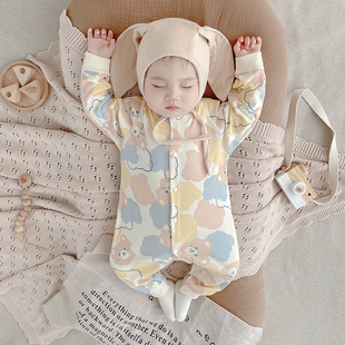 婴儿打底内衣连体衣春秋哈衣爬服新生儿衣服秋衣男女宝宝卡通洋气