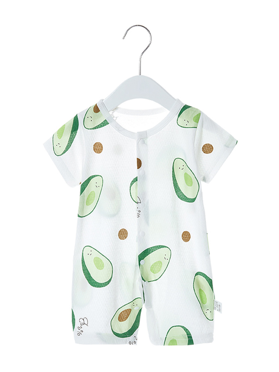 BABY ONESIES SHORT SLEEVES THIN BABY AIR CONDITIONING CLOTHES COTTON SUMMER BOYS GIRLS PAJAMAS NEWBORN CLIMBING CLOTHES