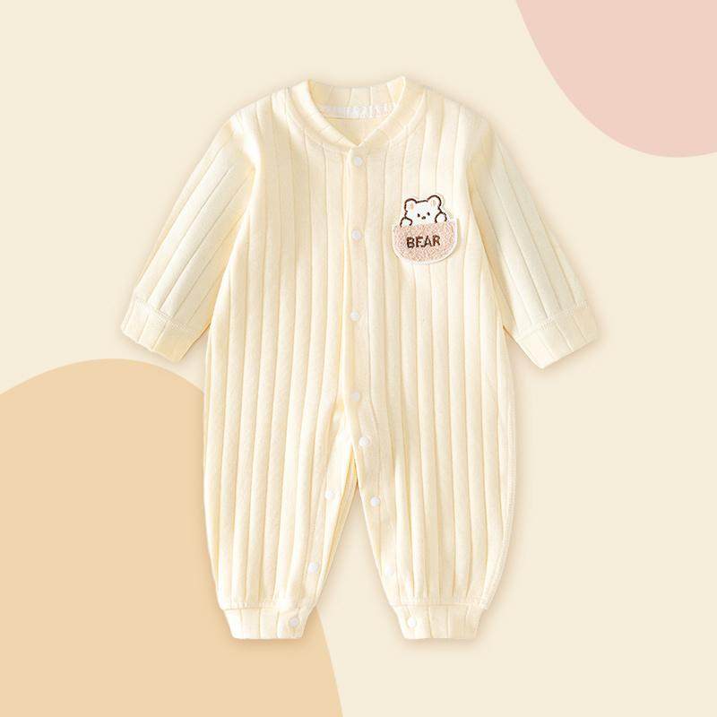 舒绒棉男女宝宝连体衣打底春秋冬保暖婴儿衣服新生儿无骨哈衣秋衣
