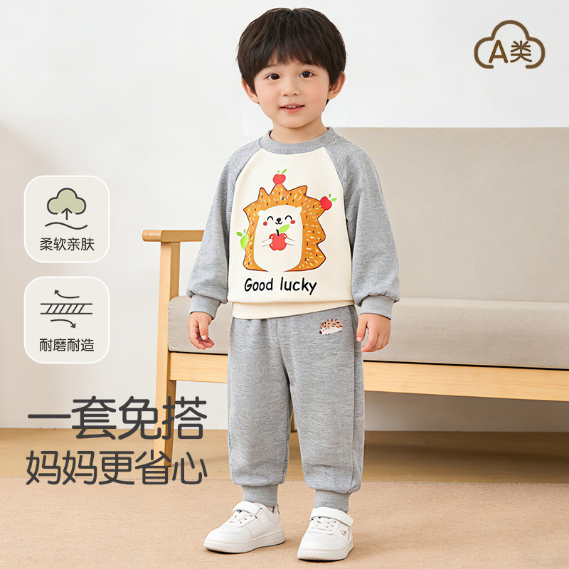 宝宝春季卡通套装运动卫衣卫裤秋