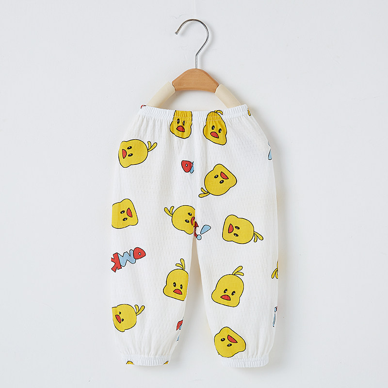 宝宝纯棉夏季婴儿长裤休闲裤男童防蚊裤女童睡裤灯笼裤薄款空调房