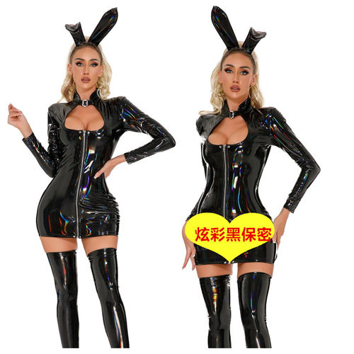 幻彩黑包臀连衣裙紧身