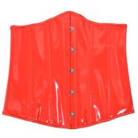 corset mirror-finish leather strap corset, sexy short PU leather waist clip, court corset, women's abdominal cincher thumbnail 2