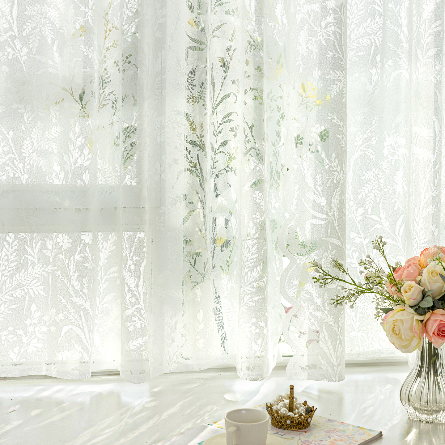 氛围感神器月枝影魔术贴窗帘