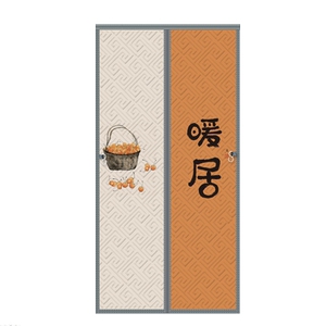 定位印美如幅画磁吸棉门帘