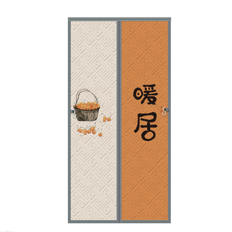 定位印美如幅画磁吸棉门帘