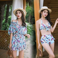 Phiên bản Hàn Quốc của bộ đồ bơi ba mảnh bikini mới áo voan ngực nhỏ tập hợp XL nước hoa nhỏ cho nữ - Bikinis bộ đồ bơi nữ kín đáo