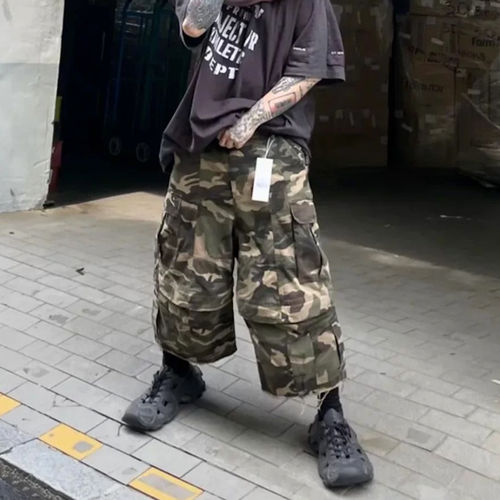 PROJECTG/R风格迷彩工装七分裤