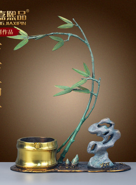 全铜节节步步高升竹子摆件办公室送领导高档装饰升职乔迁开业礼物
