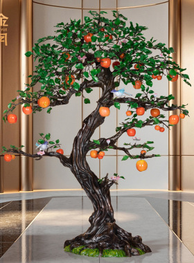 铜艺坊全铜苹果树摆件客厅庭院仿真植物景观全铜风景树黄铜装饰品