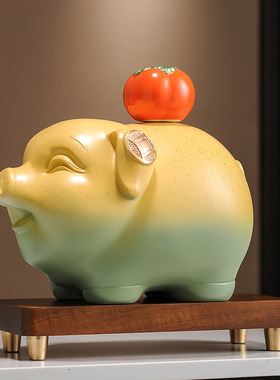 诸事顺利猪摆件可爱高档客厅电视柜酒柜装饰品办公室乔迁搬家礼物