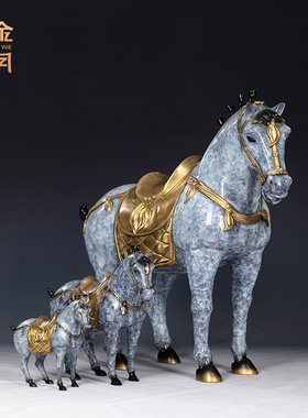 铜艺坊一马当先铜马摆件工艺品家居办公室玄关客厅铜装饰开业礼品