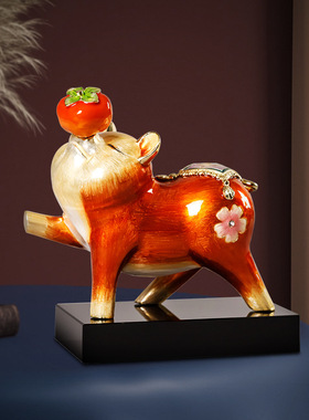 乔迁之喜装饰家居饰品客厅诸柿如意柿子摆件新居轻奢创意桌面摆件