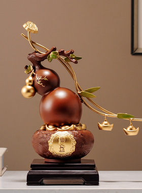 中古风聚宝葫芦摆件客厅电视柜博古架酒柜装饰感入伙开业送礼