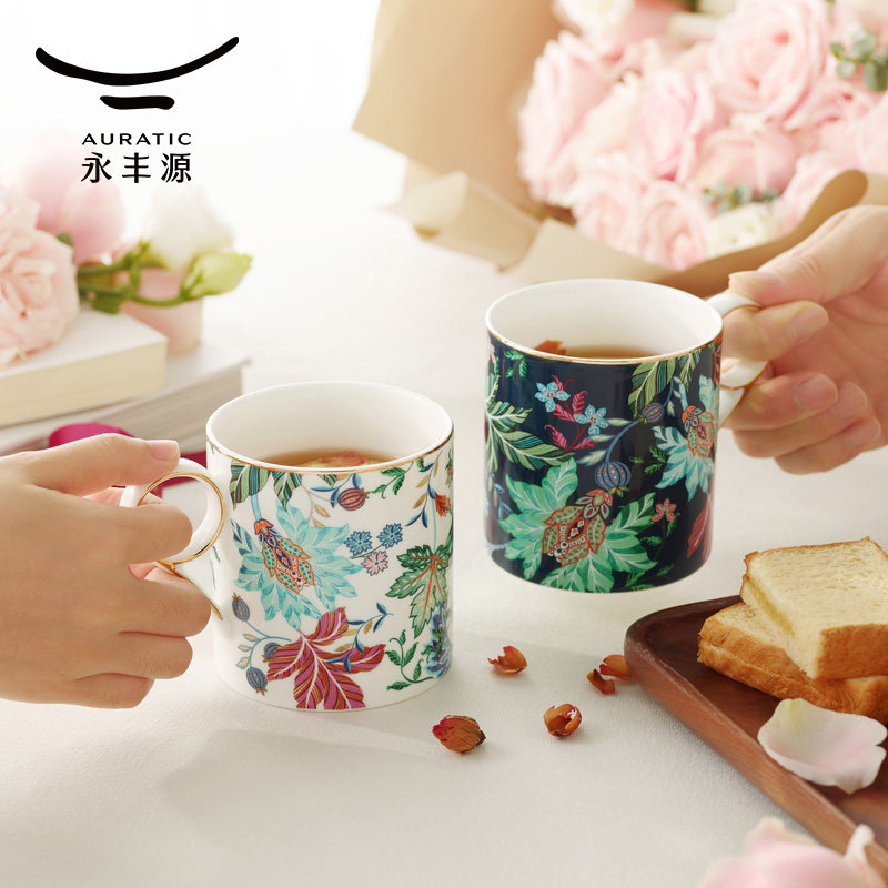 国瓷永丰源陶瓷马克杯情侣盖杯男生女生高颜值杯子办公室水杯礼盒