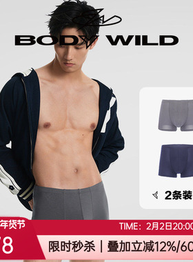 2条装 宝迪威德正品亲肤莫代尔弹力透气男士中腰平角内裤ZBN23VC1
