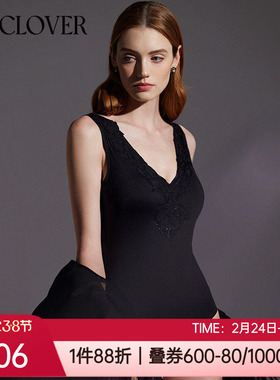 LA CLOVER兰卡文性感蕾丝花片V领泡温泉度假女士连体泳衣LC68XP1