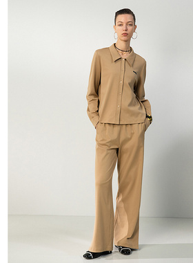 爱慕·CHUANG春夏纯棉双面布休闲外穿女士家居直筒长裤子CA471611