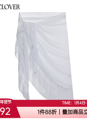 A CLOVER兰卡文正品桑蚕丝性感防走光女士泳衣批纱裹裙LC60XP2
