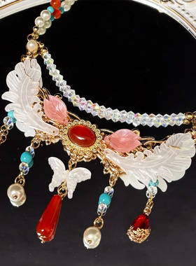 大无汉风【仲夏梦】原创唐风汉服璎珞保色铜玛瑙仙气古风项链女童