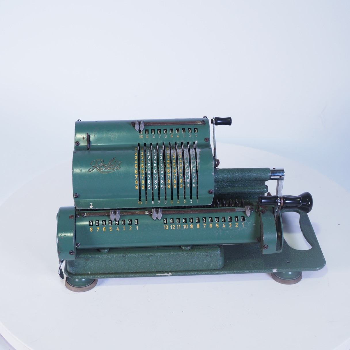 德国古董1956年Rokli机械手摇计算器功能基本ok文旅馆藏摆件稀有