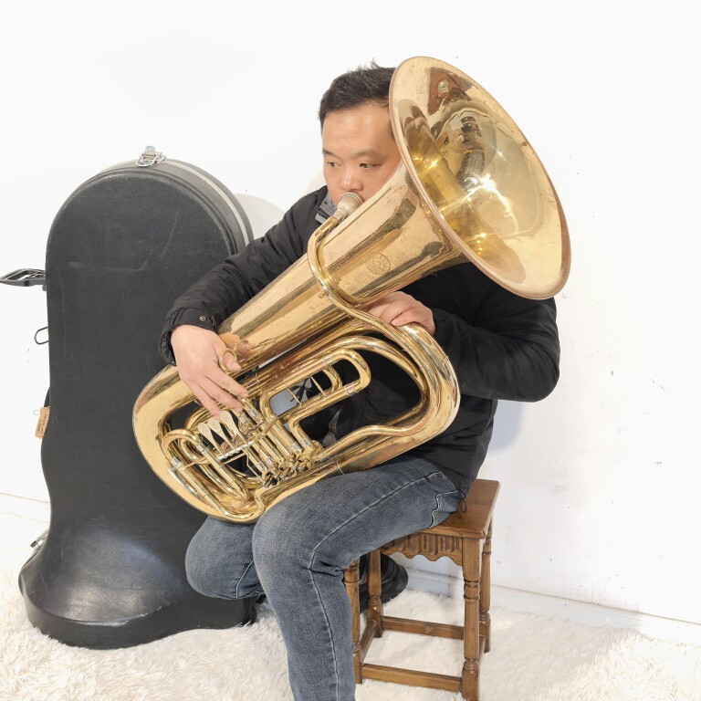 二手乐器漆金3扁键大抱号国产铜管乐队低音贝司初学演奏摆件道具