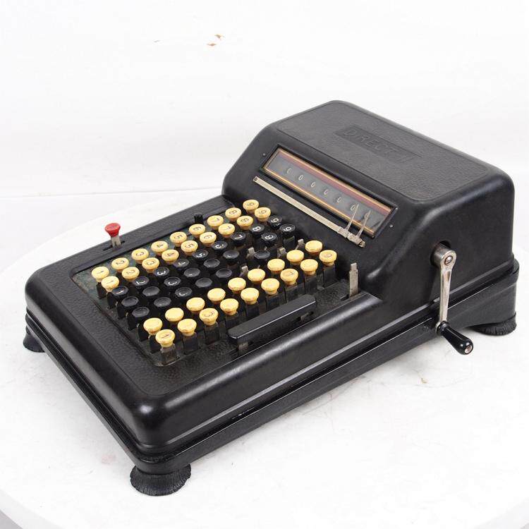 古董机械电脑HANKE&SIEGEL纯机械计算器 老式手摇加蒜器故障机