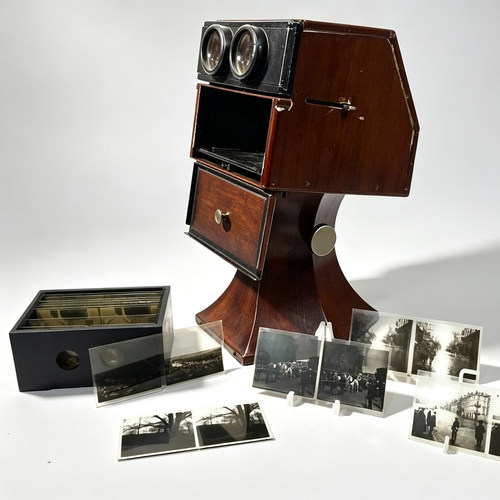 1920年西洋镜法国L.A Gaumont&Cie桌面立体镜立体查看器幻灯机