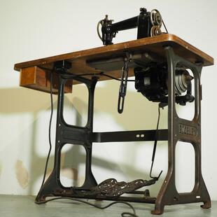 Gibbs带架子支架电动工业脚踏缝纫机 1892年清代西洋古董Willcox
