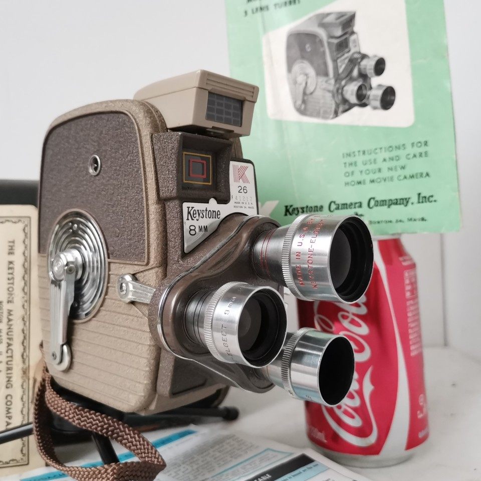 西洋古董1950年代美国8毫米8mm电影摄影机Keystone 8mm胶片相机