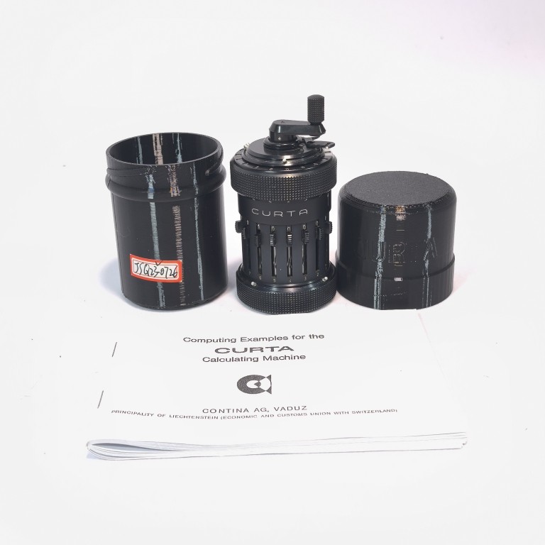 欧洲中古董微型算盘机械袖珍计算机库塔科塔CURTA I型手摇计算器