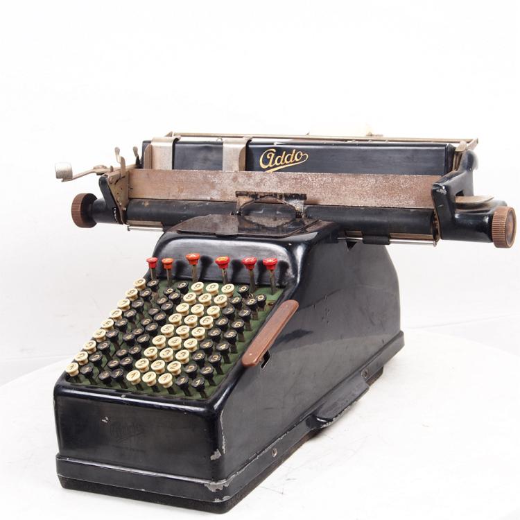 古董老物件德国老式手摇计算器 收银机小票打印机电动未测试