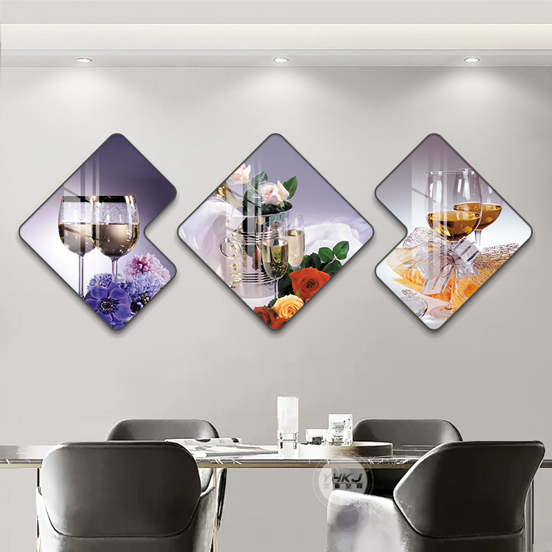 现代简约酒杯餐厅饭厅装饰画