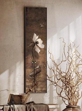 宋代美学荷花入户玄关装饰画侘寂风客厅走廊过道壁画禅意茶室壁画