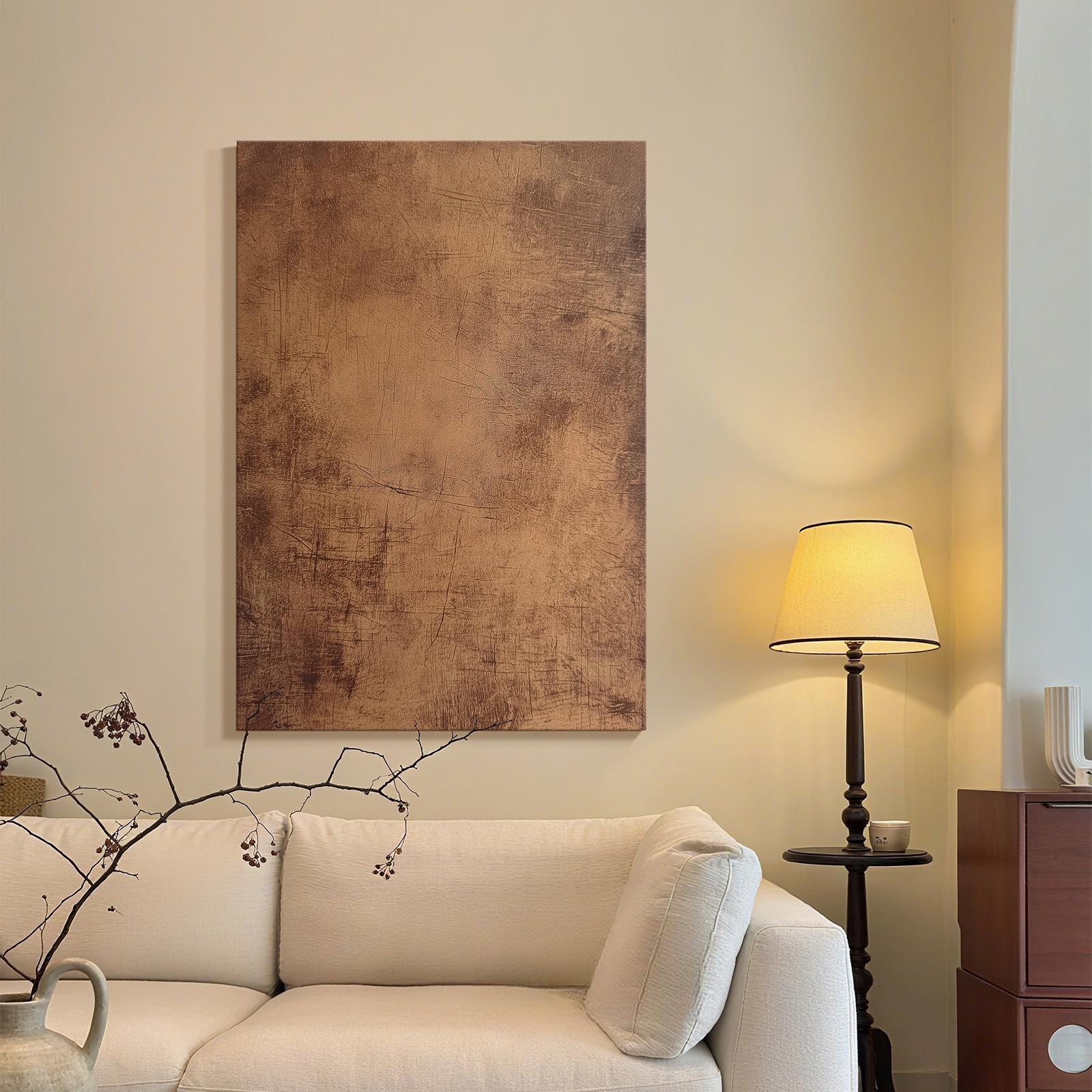 中古侘寂风抽象肌理感客厅装饰画