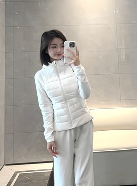 luqi lulu修身羽绒服Down系列修身短羽绒服连帽轻便户外健身瑜伽