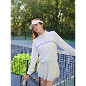 luqi lulu户外拼接立领网球高尔夫女春夏休闲运动防晒透气网外套