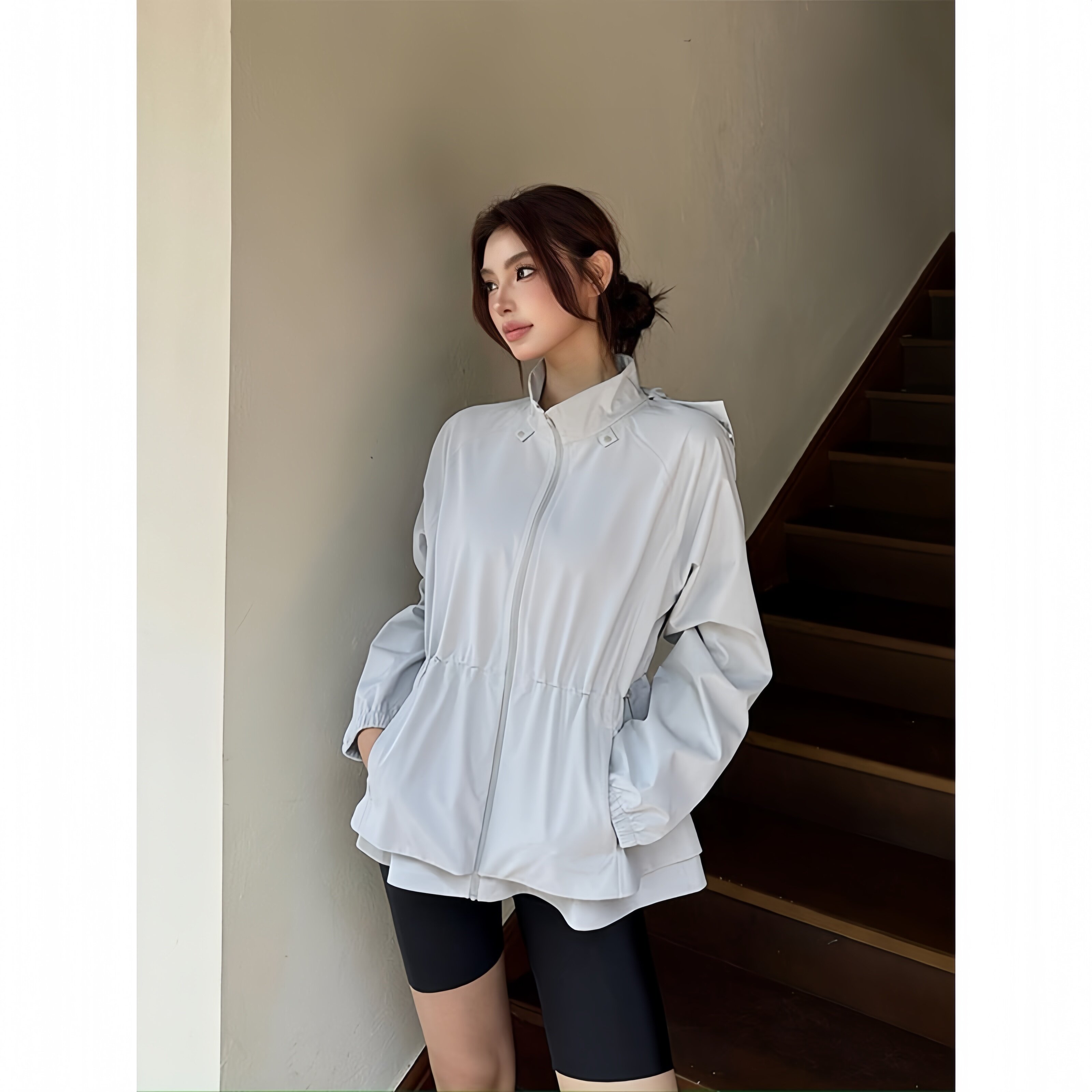 高尔夫收腰显瘦防风防泼水夹克女图片