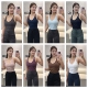 tank luqi lulu夏季 V领裸感亲肤瑜伽运动内衣户外背心可拆胸垫女